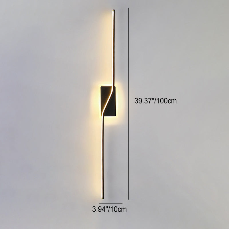 Zeitgenössische nordische lange Streifen Eisen Silikon LED Wandlampe für das Wohnzimmer