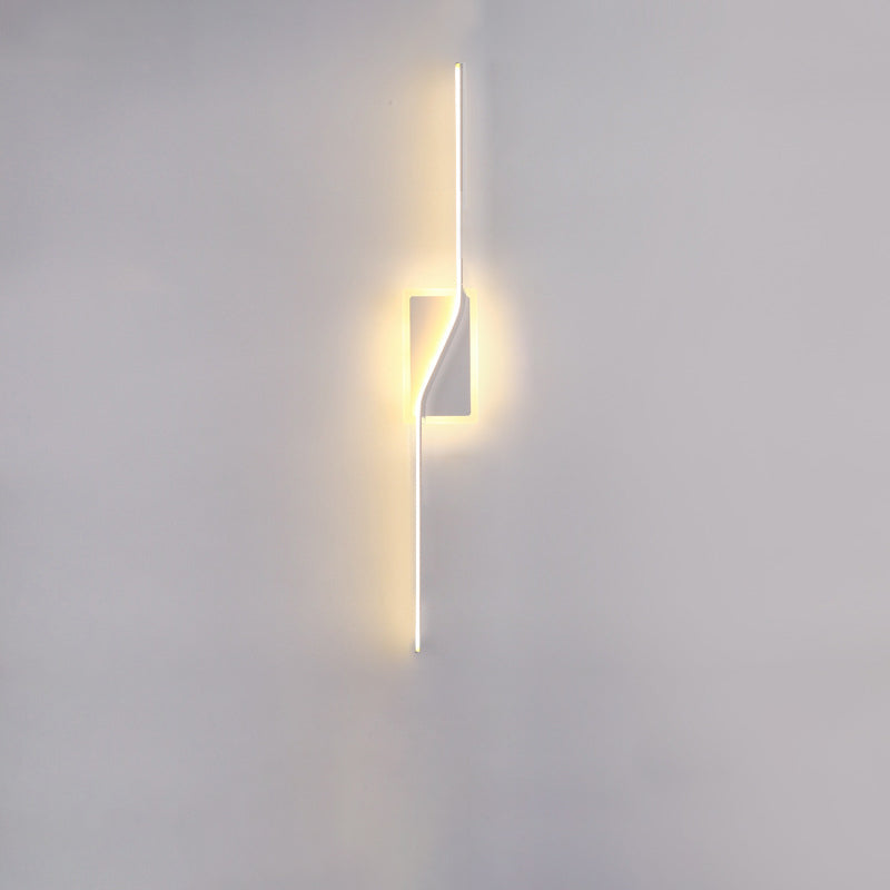 Zeitgenössische nordische lange Streifen Eisen Silikon LED Wandlampe für das Wohnzimmer