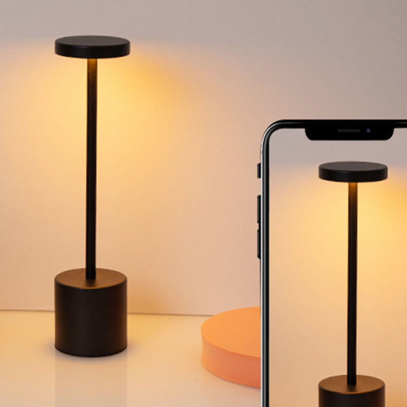 Moderne Minimalistische Runde Zylinder Metall LED Tischlampe Für Wohnzimmer
