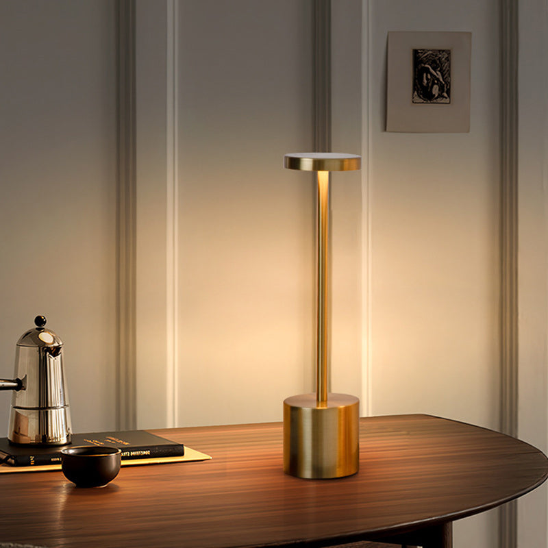 Moderne Minimalistische Runde Zylinder Metall LED Tischlampe Für Wohnzimmer