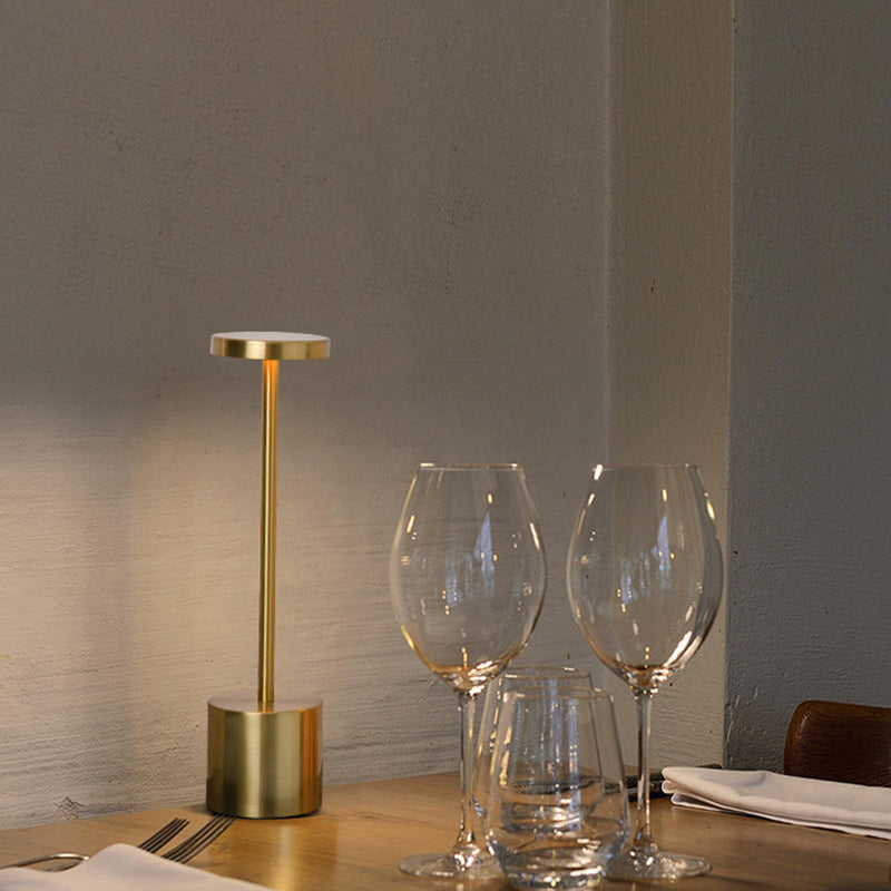 Moderne Minimalistische Runde Zylinder Metall LED Tischlampe Für Wohnzimmer