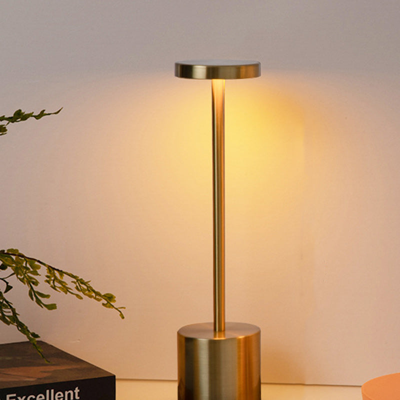 Moderne Minimalistische Runde Zylinder Metall LED Tischlampe Für Wohnzimmer