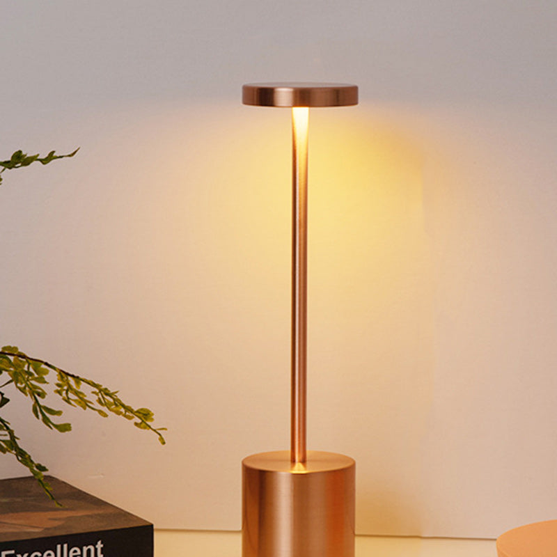 Moderne Minimalistische Runde Zylinder Metall LED Tischlampe Für Wohnzimmer