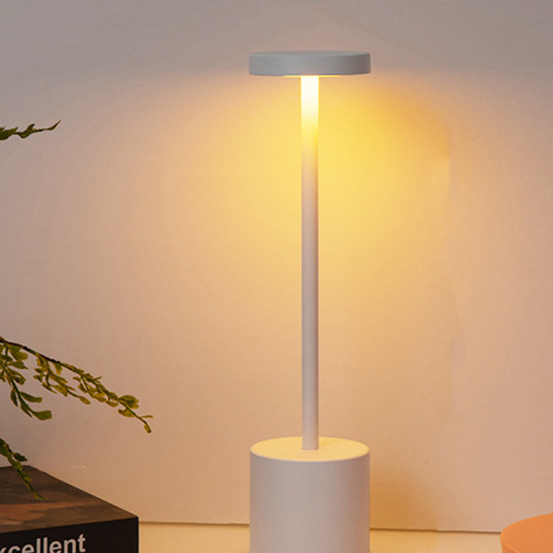 Moderne Minimalistische Runde Zylinder Metall LED Tischlampe Für Wohnzimmer