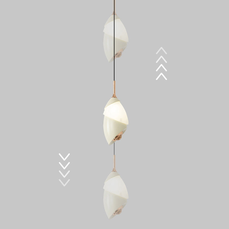 Moderne Minimalistische Hebbare Lily Runde Acryl Aluminium LED Pendelleuchte Für Das Wohnzimmer