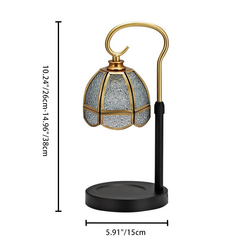 Moderne Luxus Hebbare Runde Glas Stein Messing 1-Licht Schmelzendes Wachs Tischlampe Für Wohnzimmer
