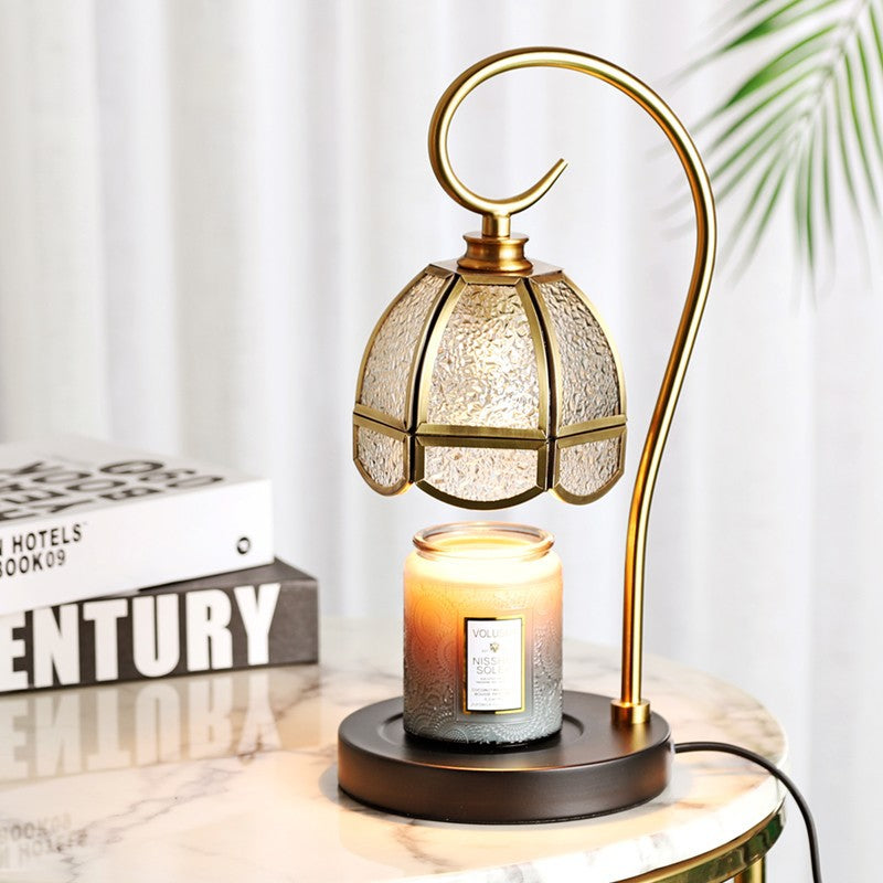 Moderne Luxus Hebbare Runde Glas Stein Messing 1-Licht Schmelzendes Wachs Tischlampe Für Wohnzimmer