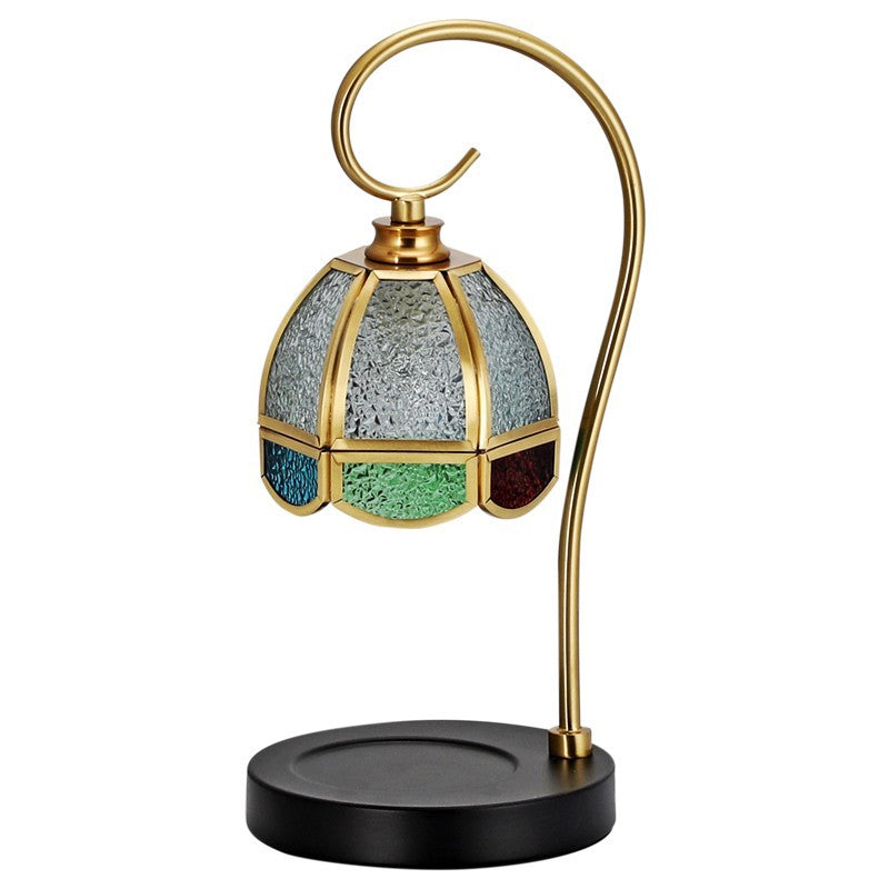 Moderne Luxus Hebbare Runde Glas Stein Messing 1-Licht Schmelzendes Wachs Tischlampe Für Wohnzimmer