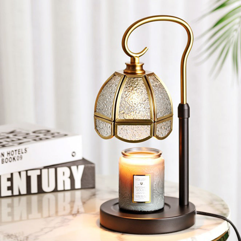 Moderne Luxus Hebbare Runde Glas Stein Messing 1-Licht Schmelzendes Wachs Tischlampe Für Wohnzimmer