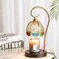 Moderne Luxus Hebbare Runde Glas Stein Messing 1-Licht Schmelzendes Wachs Tischlampe Für Wohnzimmer
