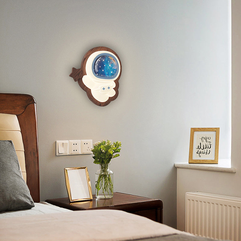 Moderne Art Deco Weltraummann PE Gummibaum LED Kinder Wand sconce Lampe für Wohnzimmer