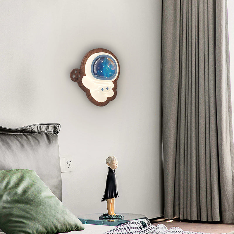 Moderne Art Deco Weltraummann PE Gummibaum LED Kinder Wand sconce Lampe für Wohnzimmer