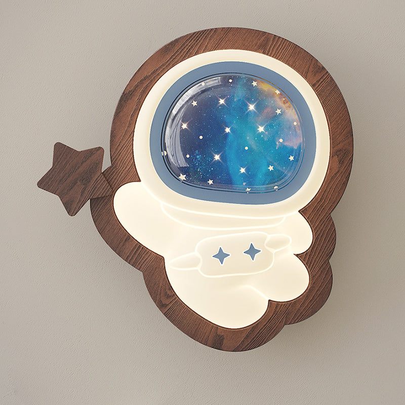 Moderne Art Deco Weltraummann PE Gummibaum LED Kinder Wand sconce Lampe für Wohnzimmer