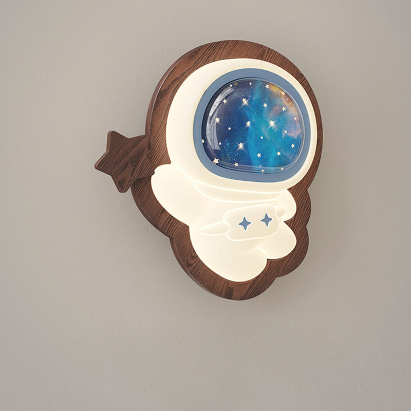 Moderne Art Deco Weltraummann PE Gummibaum LED Kinder Wand sconce Lampe für Wohnzimmer