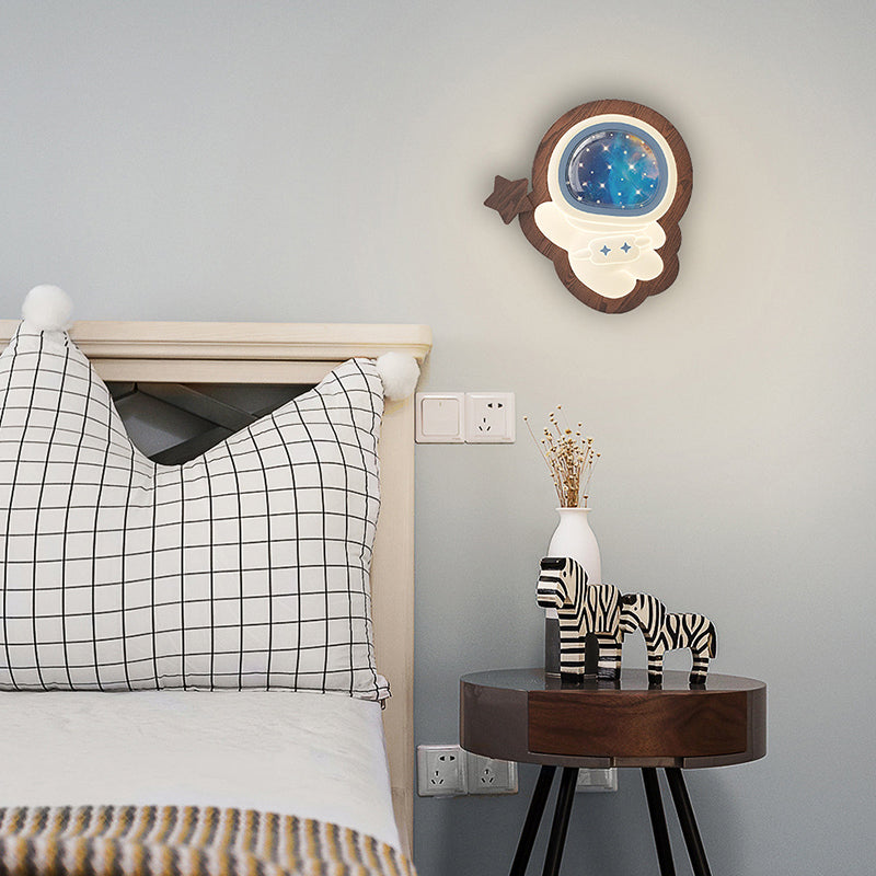 Moderne Art Deco Weltraummann PE Gummibaum LED Kinder Wand sconce Lampe für Wohnzimmer