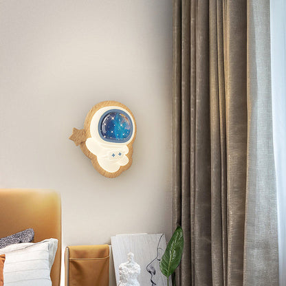 Moderne Art Deco Weltraummann PE Gummibaum LED Kinder Wand sconce Lampe für Wohnzimmer