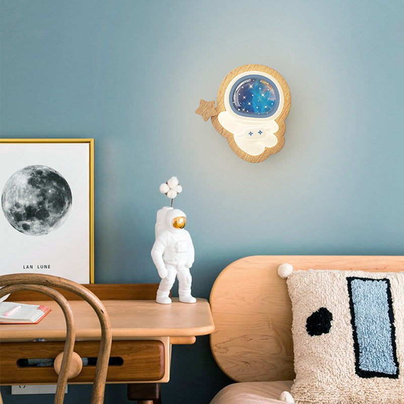 Moderne Art Deco Weltraummann PE Gummibaum LED Kinder Wand sconce Lampe für Wohnzimmer