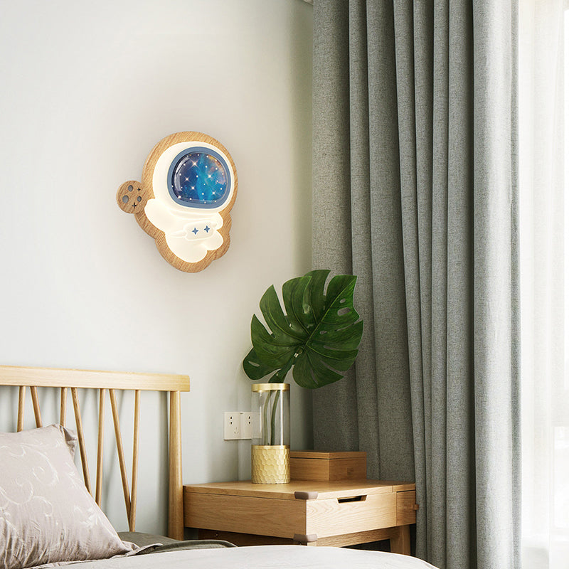 Moderne Art Deco Weltraummann PE Gummibaum LED Kinder Wand sconce Lampe für Wohnzimmer