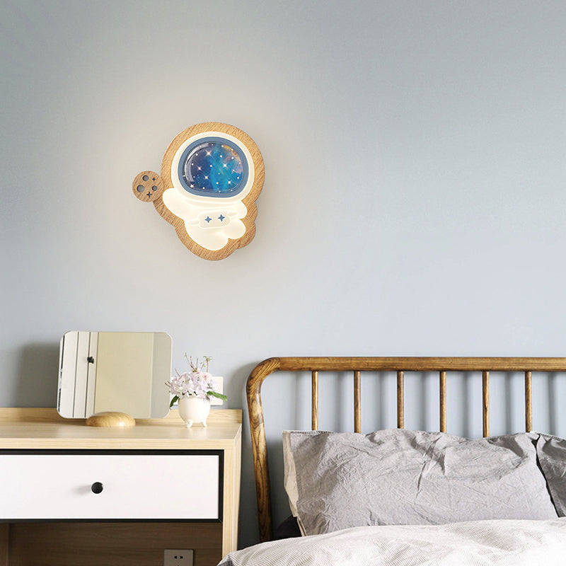 Moderne Art Deco Weltraummann PE Gummibaum LED Kinder Wand sconce Lampe für Wohnzimmer