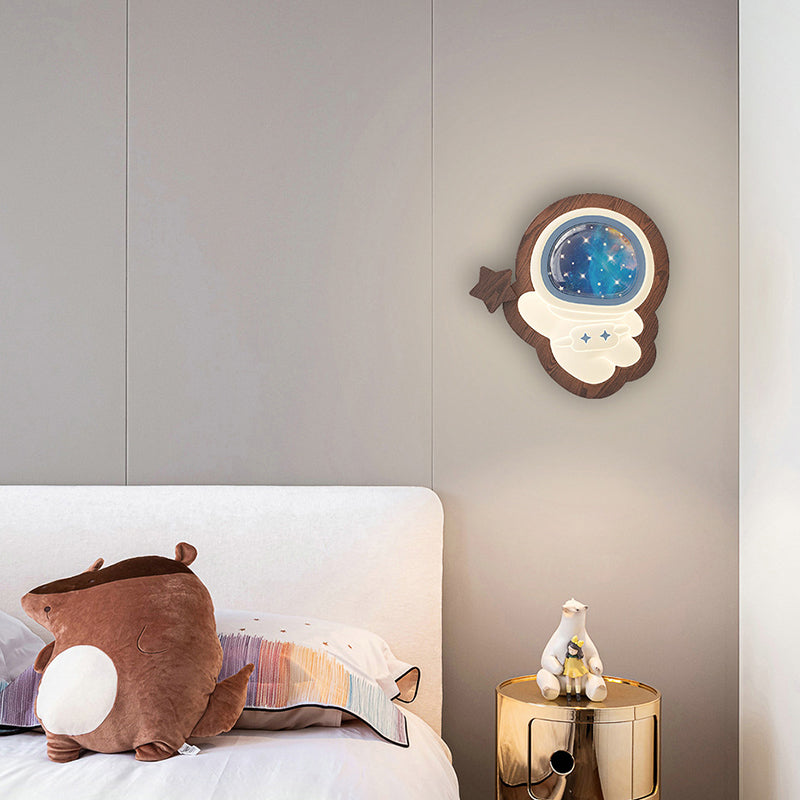 Moderne Art Deco Weltraummann PE Gummibaum LED Kinder Wand sconce Lampe für Wohnzimmer