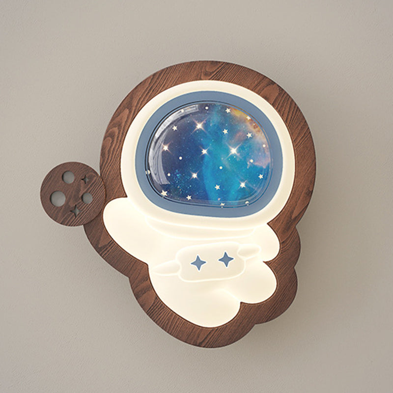 Moderne Art Deco Weltraummann PE Gummibaum LED Kinder Wand sconce Lampe für Wohnzimmer