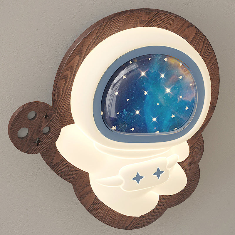 Moderne Art Deco Weltraummann PE Gummibaum LED Kinder Wand sconce Lampe für Wohnzimmer