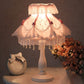Moderne Art Deco Pendelleuchte Runde Spitzenstoff Harz 1-Licht Tischlampe für Schlafzimmer