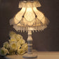 Moderne Art Deco Pendelleuchte Runde Spitzenstoff Harz 1-Licht Tischlampe für Schlafzimmer