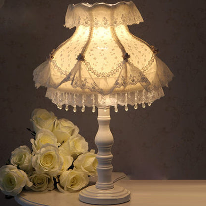 Moderne Art Deco Pendelleuchte Runde Spitzenstoff Harz 1-Licht Tischlampe für Schlafzimmer