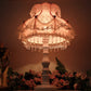 Moderne Art Deco Pendelleuchte Runde Spitzenstoff Harz 1-Licht Tischlampe für Schlafzimmer