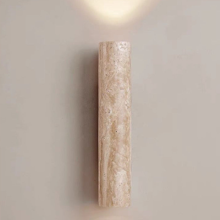 Frendorf | Nordivea Travertin-Wandleuchte | Skandinavisches Design | 2-flammig | Holz & Travertin