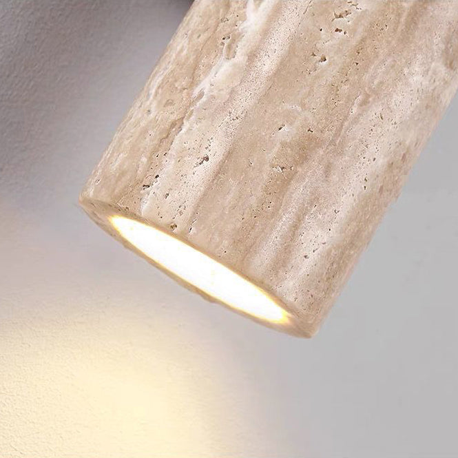 Frendorf | Nordivea Travertin-Wandleuchte | Skandinavisches Design | 2-flammig | Holz & Travertin