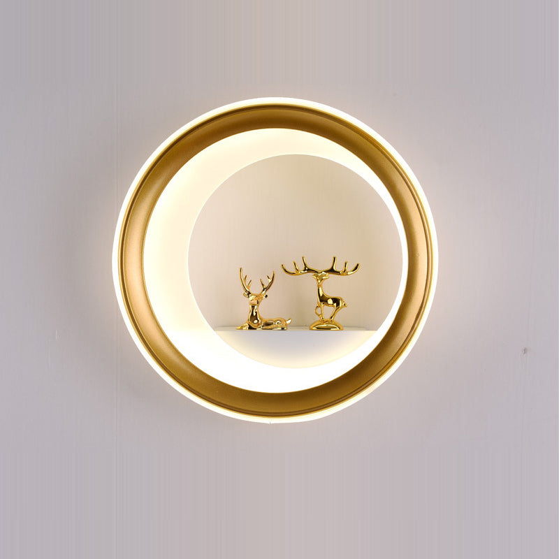 Traditioneller chinesischer runder Pflanztopf Reh Turm Parfüm Schwan Ballon Acryl Hardware LED Wandlicht Lampe für Schlafzimmer