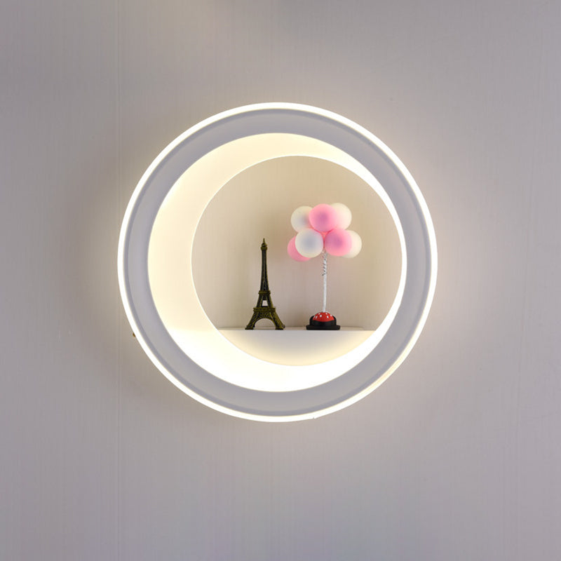 Traditioneller chinesischer runder Pflanztopf Reh Turm Parfüm Schwan Ballon Acryl Hardware LED Wandlicht Lampe für Schlafzimmer