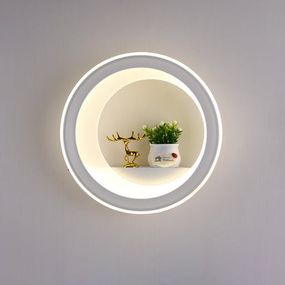 Traditioneller chinesischer runder Pflanztopf Reh Turm Parfüm Schwan Ballon Acryl Hardware LED Wandlicht Lampe für Schlafzimmer