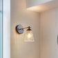 Zeitgenössische skandinavische runde konische Zylinder Glas Eisen 1-Licht Wandleuchte Lampe für das Wohnzimmer