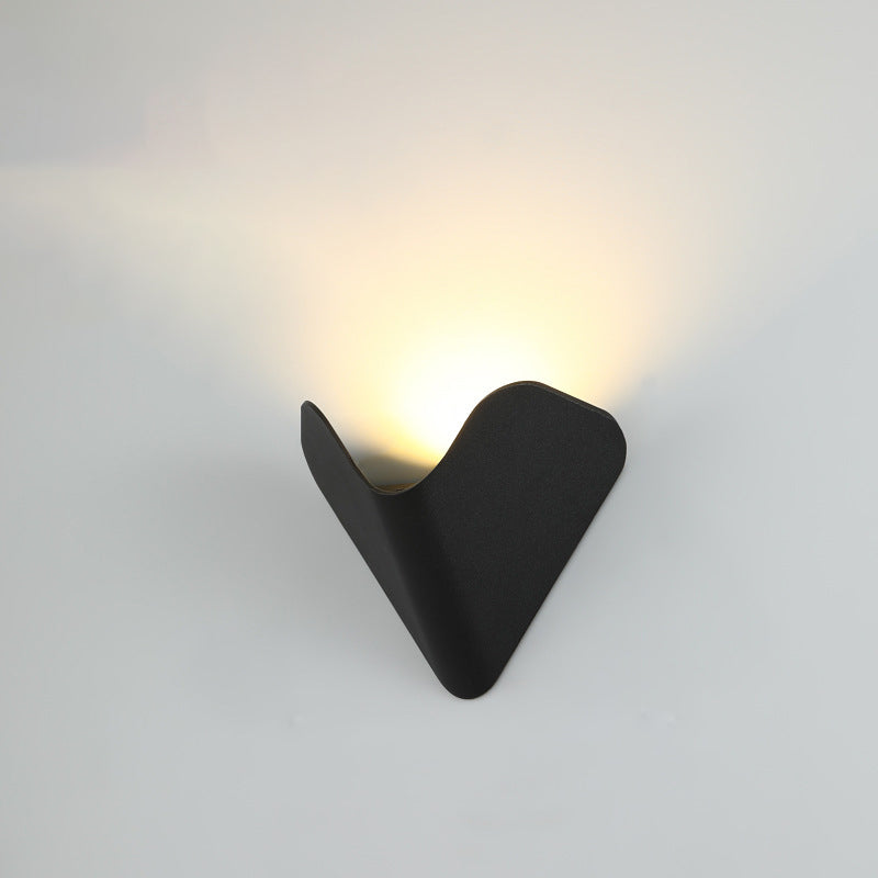 Moderne minimalistische Triangle Vogel Nest Halbkreis wasserdichte Aluminium LED Wandleuchte für die Außenterrasse