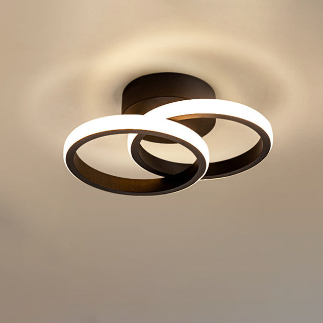 Einfachheit Runde Ring PVC Aluminium LED Semi-Flush Mount Deckenleuchte für das Wohnzimmer