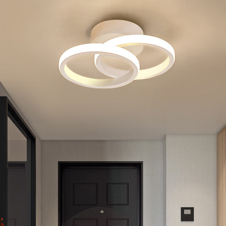 Einfachheit Runde Ring PVC Aluminium LED Semi-Flush Mount Deckenleuchte für das Wohnzimmer