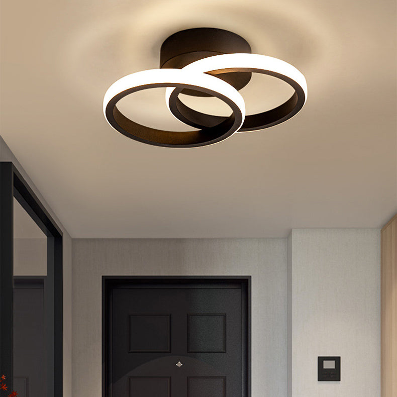 Einfachheit Runde Ring PVC Aluminium LED Semi-Flush Mount Deckenleuchte für das Wohnzimmer