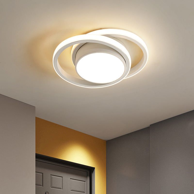 Einfachheit Runde Ring PVC Aluminium LED Semi-Flush Mount Deckenleuchte für das Wohnzimmer