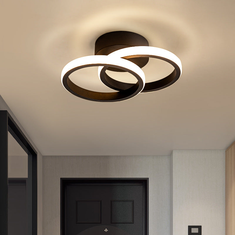 Einfachheit Runde Ring PVC Aluminium LED Semi-Flush Mount Deckenleuchte für das Wohnzimmer