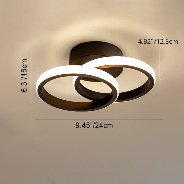 Einfachheit Runde Ring PVC Aluminium LED Semi-Flush Mount Deckenleuchte für das Wohnzimmer