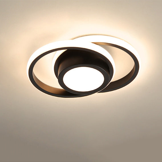 Einfachheit Runde Ring PVC Aluminium LED Semi-Flush Mount Deckenleuchte für das Wohnzimmer