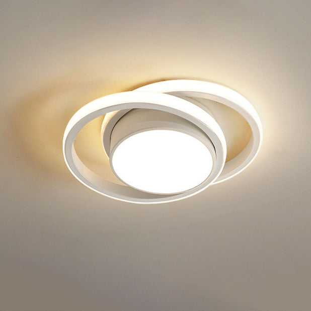 Einfachheit Runde Ring PVC Aluminium LED Semi-Flush Mount Deckenleuchte für das Wohnzimmer