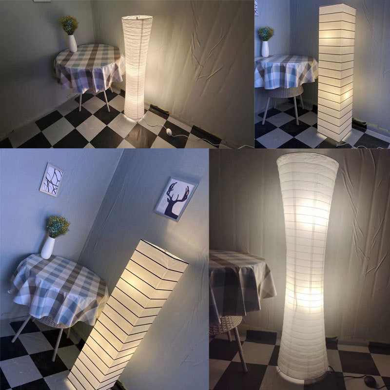 Frendorf | LumenCove Stehleuchte | Nordic Design | Papierlampenschirm | 2-Licht | Modern für Schlafzimmer