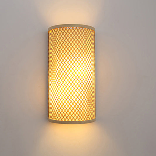 Frendorf | ZenArc Bamboo Wandleuchte | Japanisches Design | 2-Licht Halbkreis Wandlampe | Perfekt für Flur & Wohnzimmer