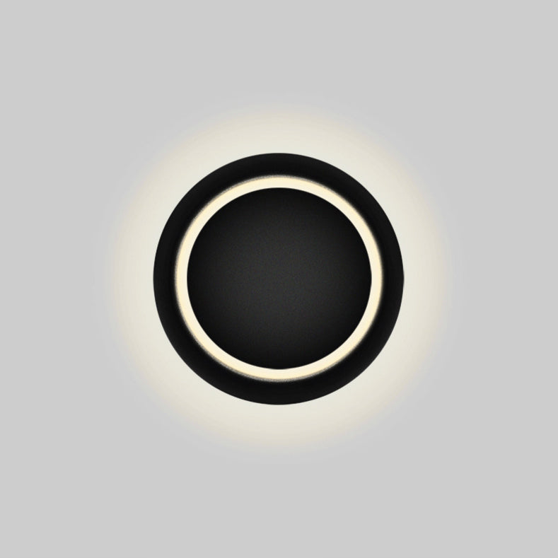 Zeitgenössische nordische Eisenrunde Eclipse drehbare LED Wandleuchte für Nachttisch