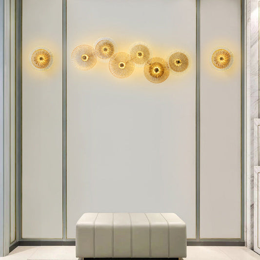 Frendorf | LotuShine Mid-Century Design LED Wandlampe | Eisen-Glas Wandleuchte | Lotusblatt Optik | Wohnzimmer-Beleuchtung