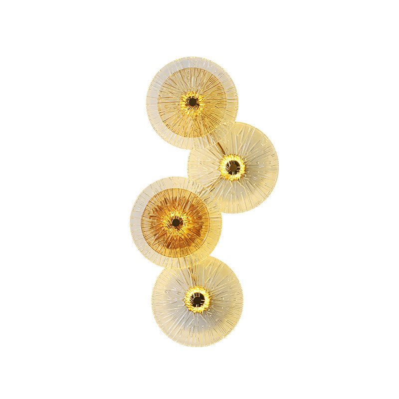 Frendorf | LotuShine Mid-Century Design LED Wandlampe | Eisen-Glas Wandleuchte | Lotusblatt Optik | Wohnzimmer-Beleuchtung